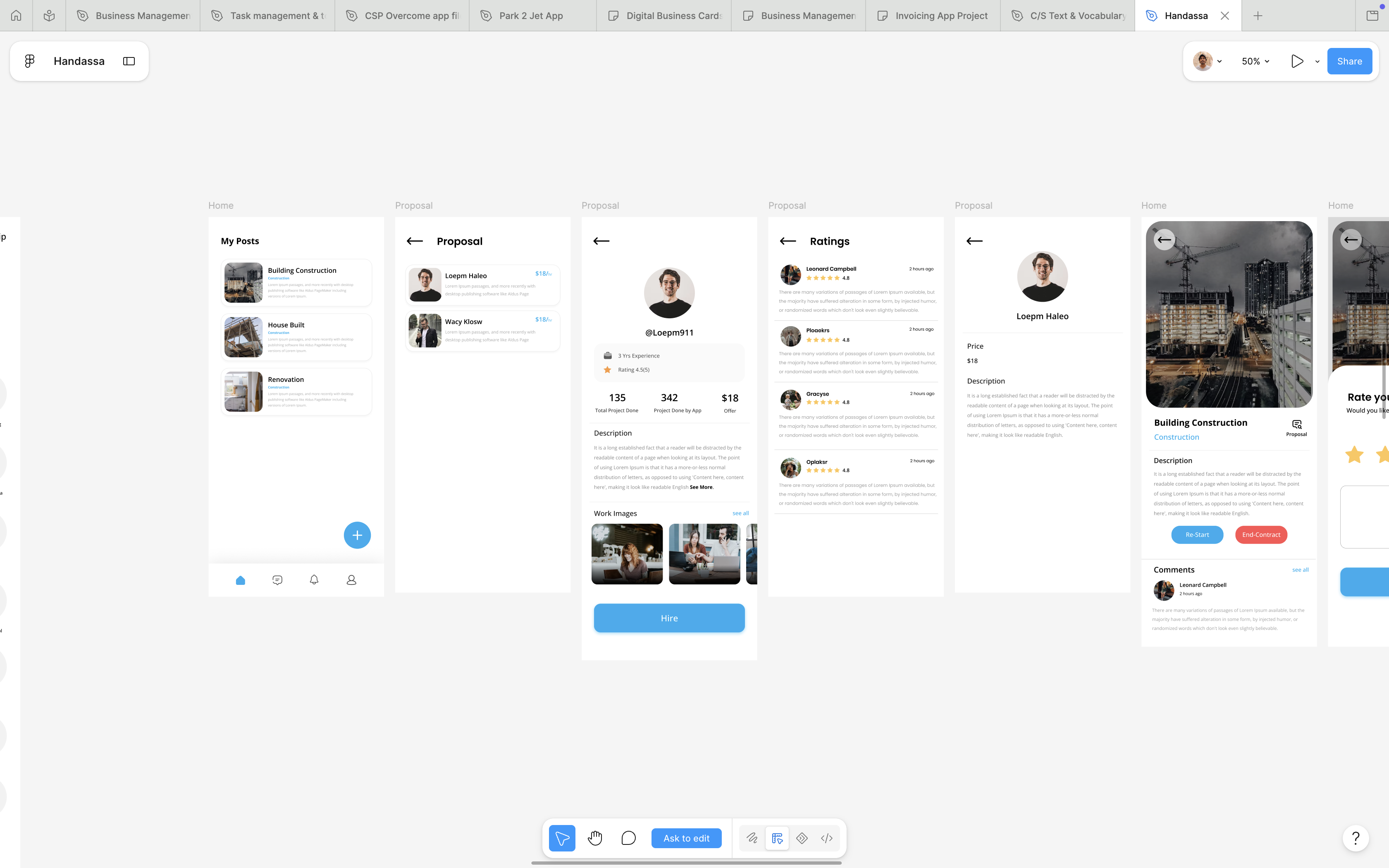 Handassa contractor profiles