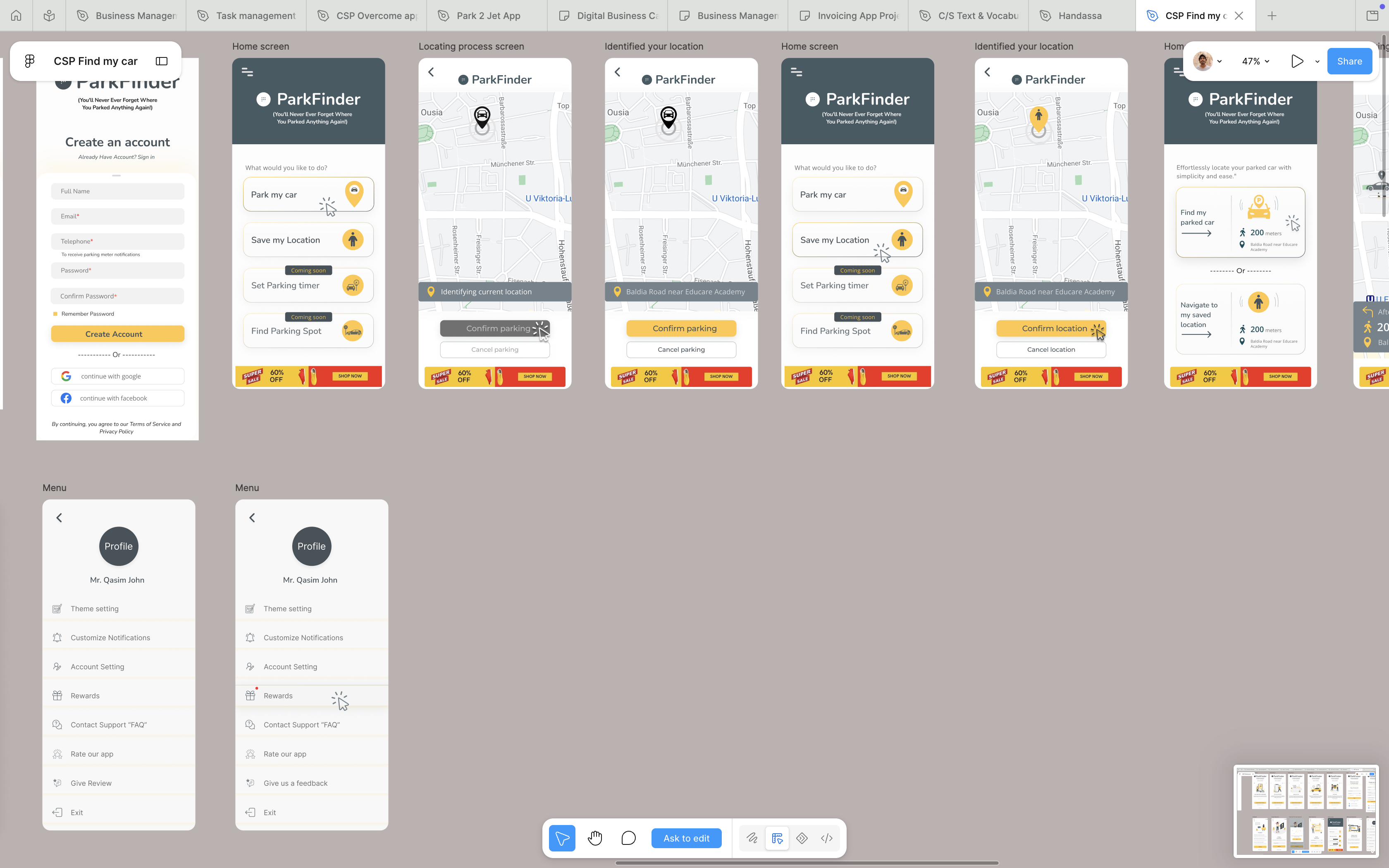 ParkFinder navigation